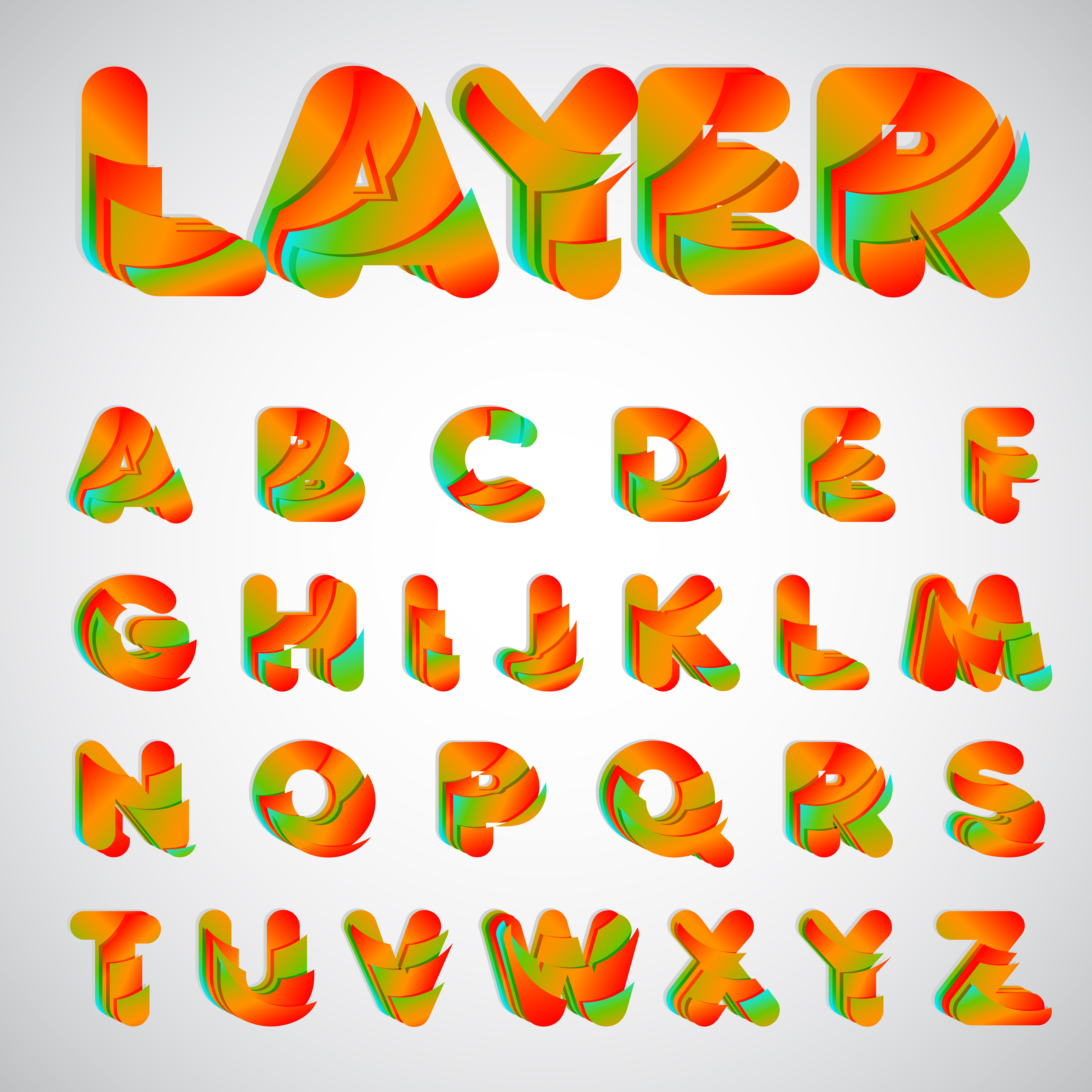 Download Layered colorful font, vector illustration - Download Free ...