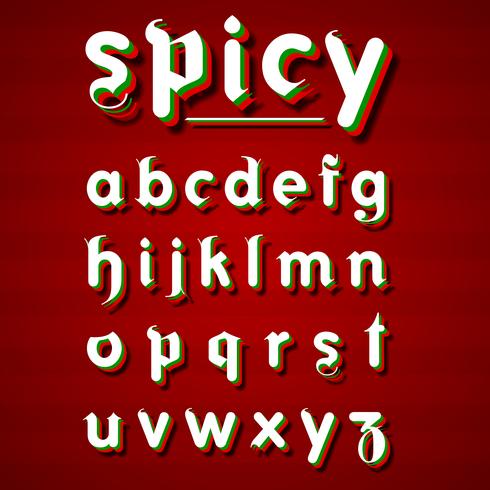 Modern 'Spicy font for any use, vector illustration