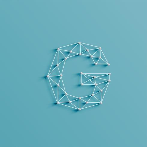 A character made by pins and lines, 3D and realistic, vector