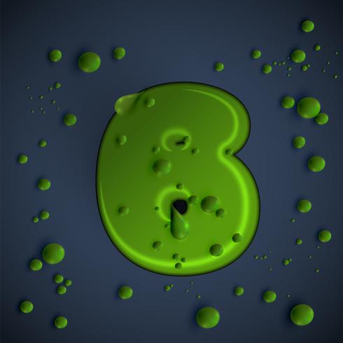 Green slime font, vector