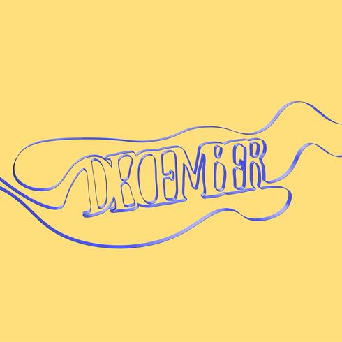 Ribbon font forms 'December', vector illustration