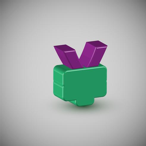 3D colorful character from a typeset, vector