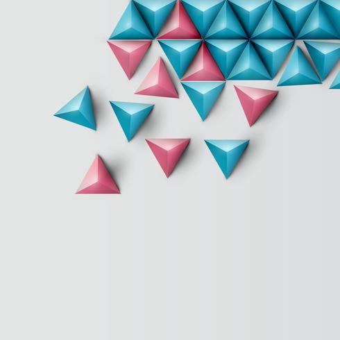 3D realistic triangle background, vector illustration