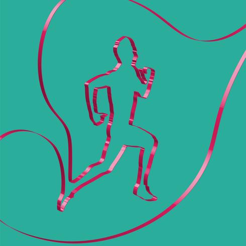 Colorful ribbon shapes a runner, vector