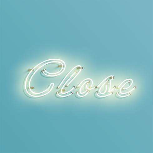 Neon sign from a typeface, vector