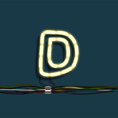 Neon garland letter, vector