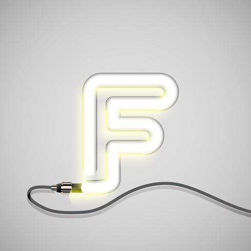 Realistic neon character, vector