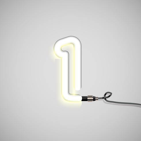 Realistic neon character, vector