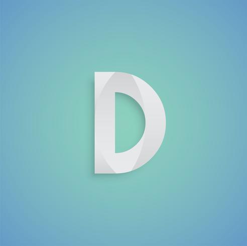 White paper character on blue background from a typeset, vector