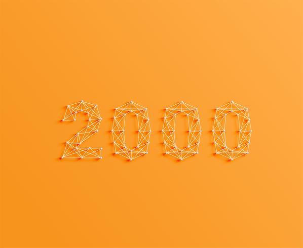A number made by pins and lines, 3D and realistic, vector