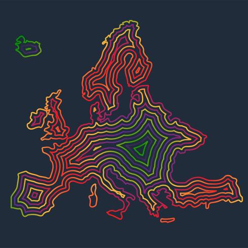 Europa colorida hecha por trazos, vector