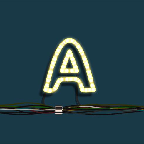 Neon garland letter, vector