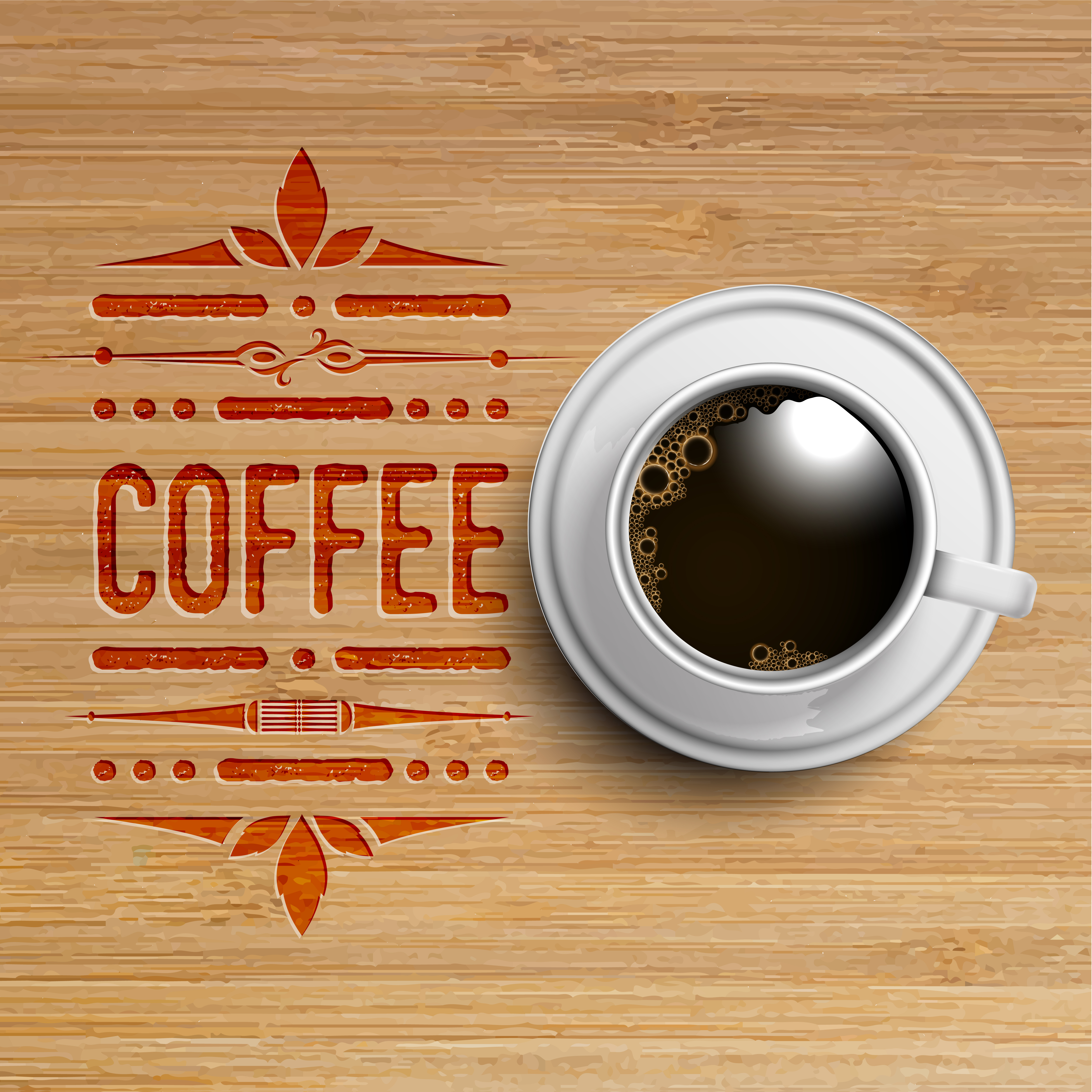 Download A realistic cup of coffee, vector 318275 Vector Art at Vecteezy