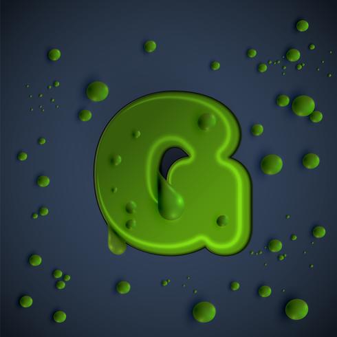 Green slime font, vector