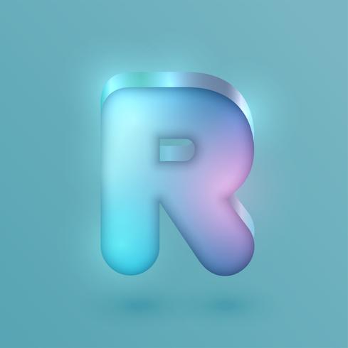 3D realistic neon character, vector