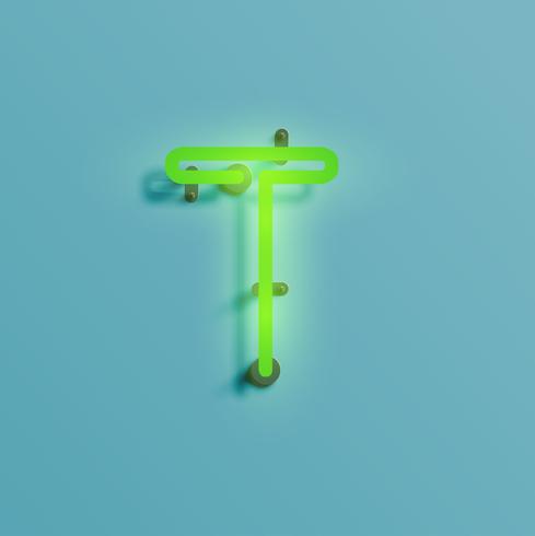 Realistic neon character from a typeset, vector