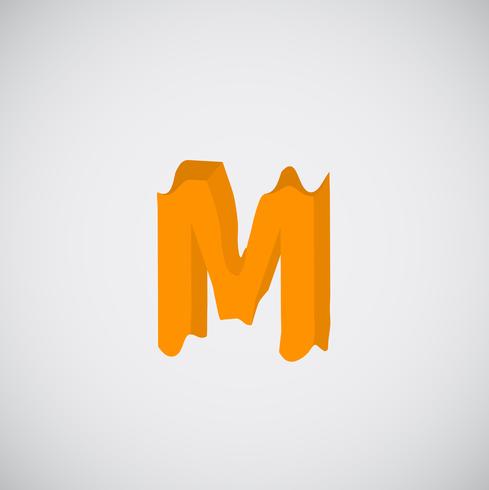 Melting orange character, vector