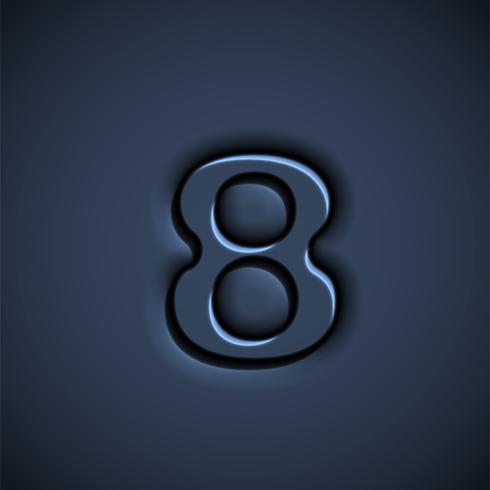 Pressed font character, vector illustration