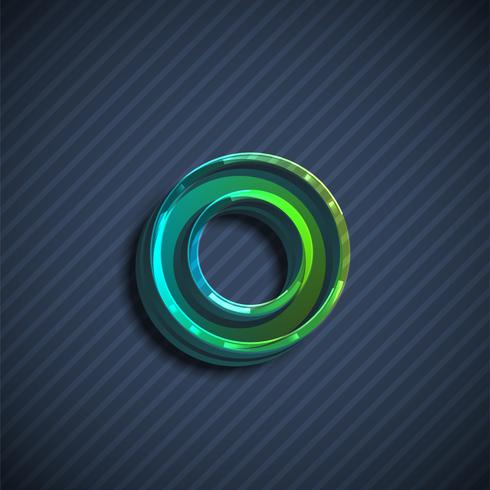 Glassy 3D font character, vector illustration