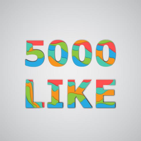 A number of likes made by colorful layered characters, vector illustration