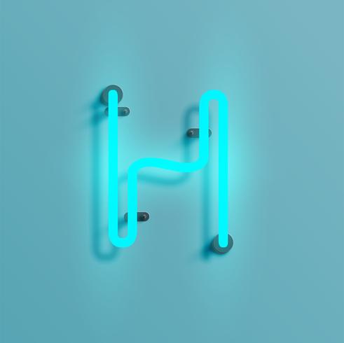 Realistic neon character from a typeset, vector