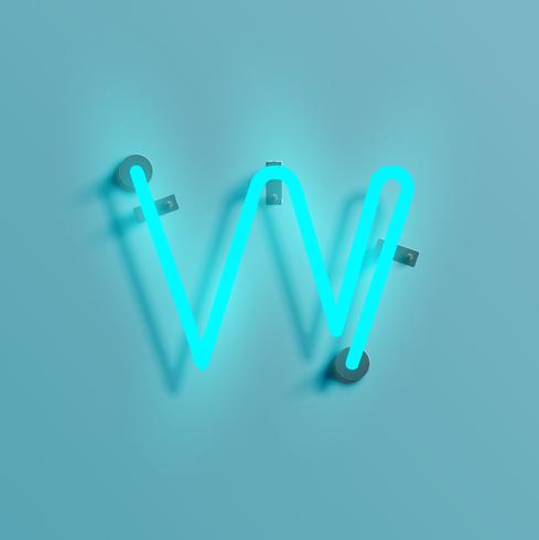 Realistic neon character from a typeset, vector