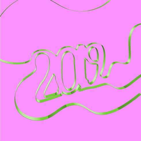 Abstract ribbon forms a year, vector illustration