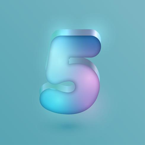 3D realistic neon character, vector