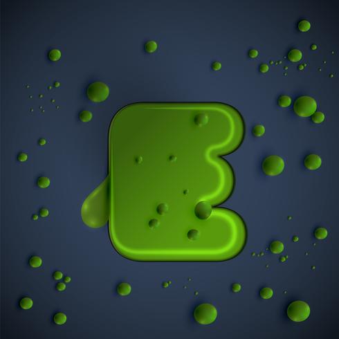 Green slime font, vector