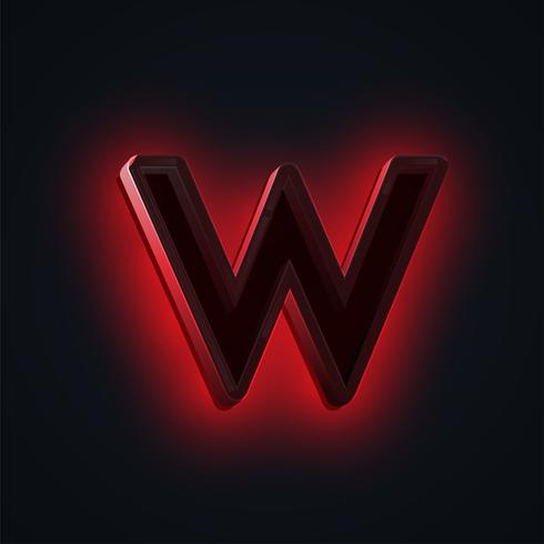 Red 'CLUB' neon lights character from a fontset, vector