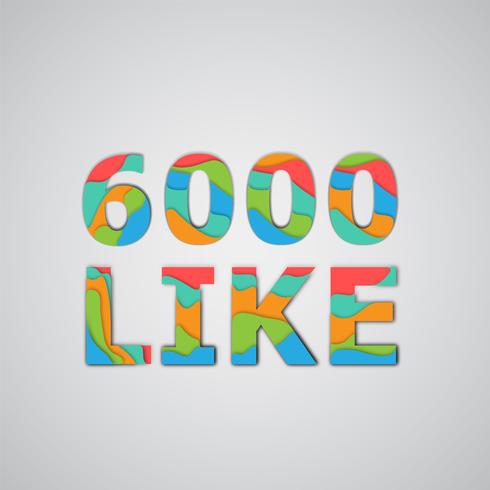 A number of likes made by colorful layered characters, vector illustration