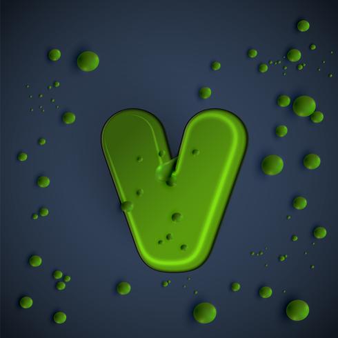 Green slime font, vector