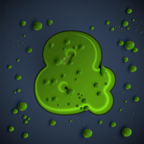 Green slime font, vector