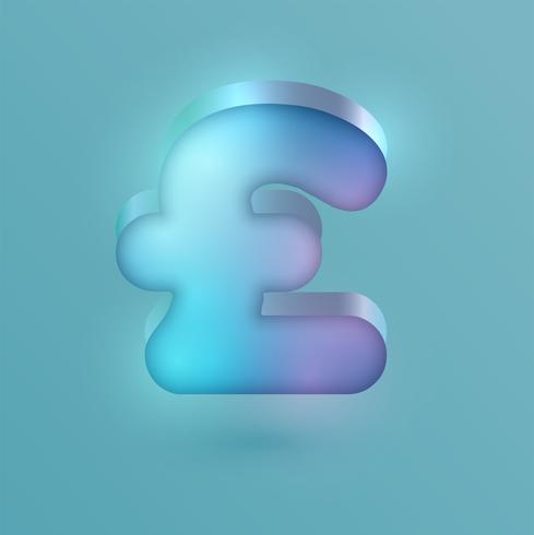 3D realistic neon character, vector