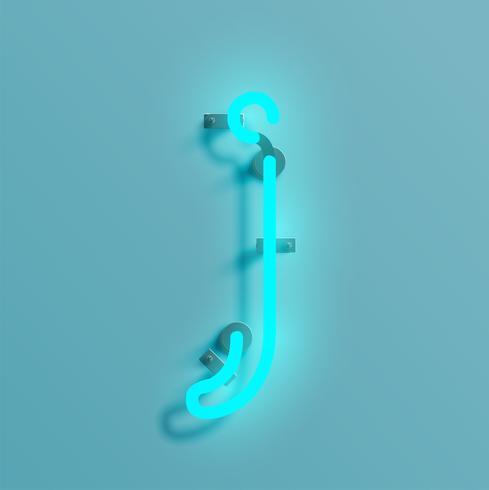 Realistic neon character from a typeset, vector