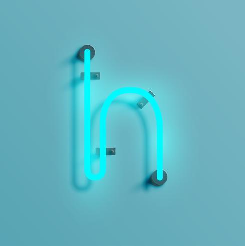 Realistic neon character from a typeset, vector