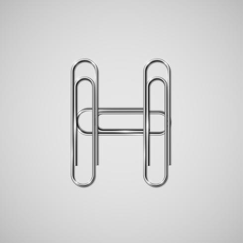 Linked paperclips forming a character, vector