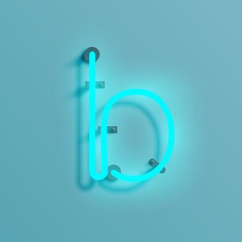 Realistic neon character from a typeset, vector