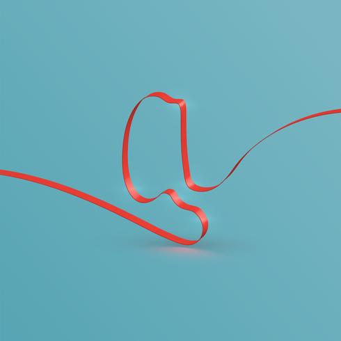 Realistic ribbon font from a typeset, vector
