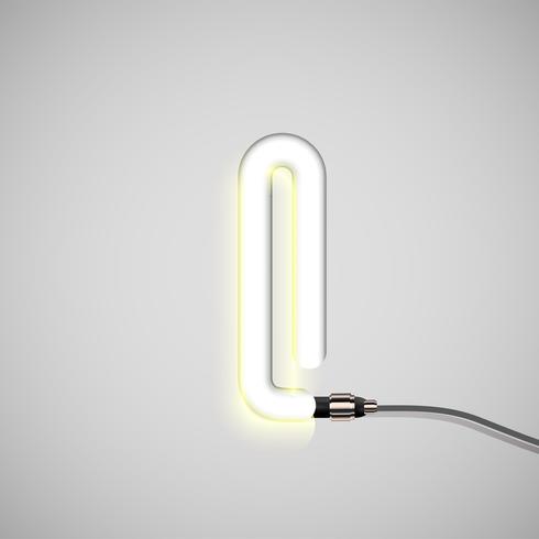 Realistic neon character, vector
