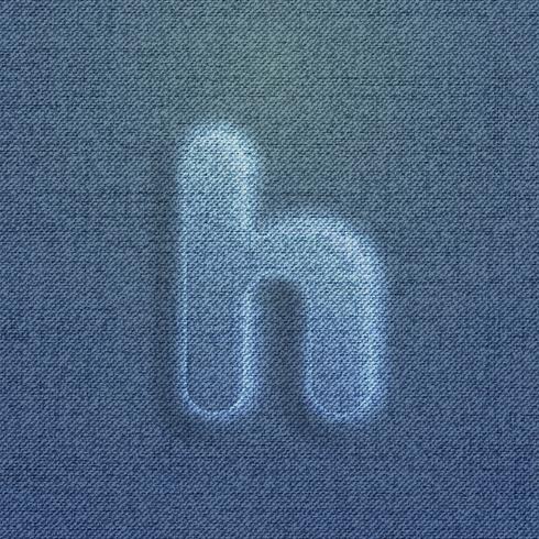 Character made by denim, from a typeface, vector