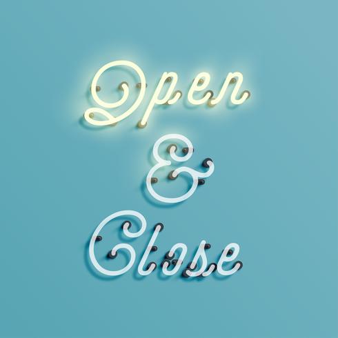 Neon sign from a typeface, vector