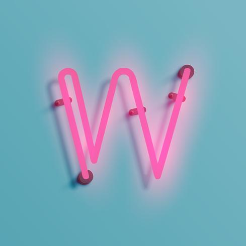 Realistic neon character from a typeset, vector