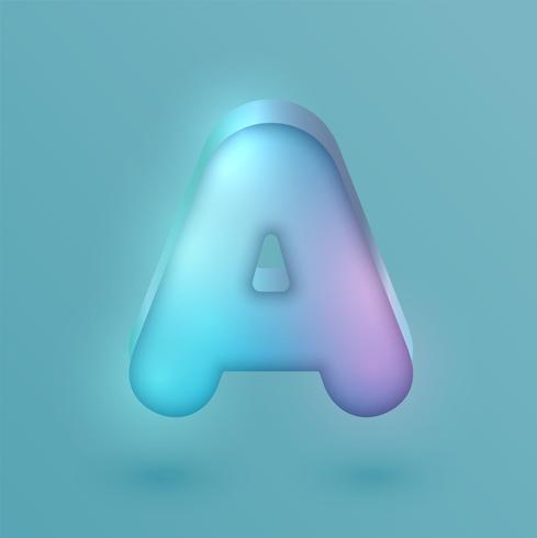 3D realistic neon character, vector