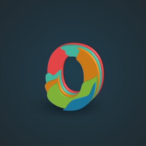 3D colorful layered character from a fontset, vector