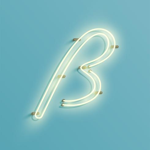 Realistic neon character from a typeset, vector