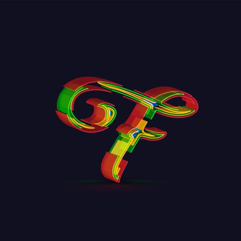 3D colorful character from a fontset, vector