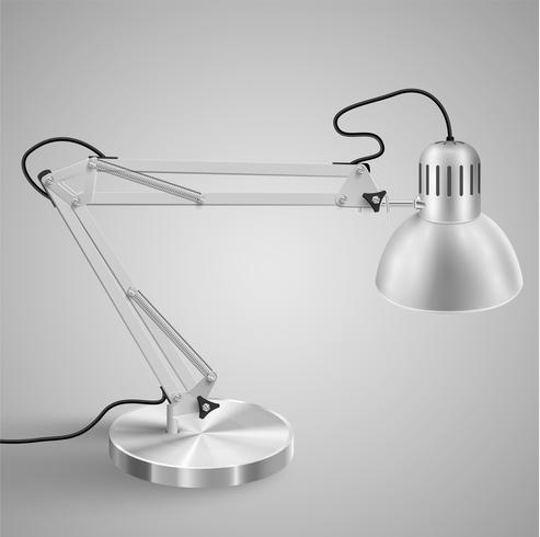 Realistic metal table lamp, vector
