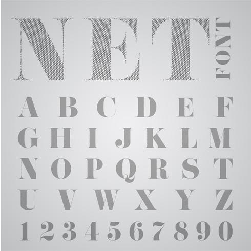 NET alphabet, vector
