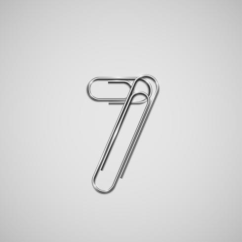 Linked paperclips forming a character, vector